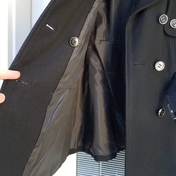 Green with envy Black wool blend peacoat - Picture 9 of 11